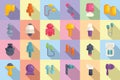 Earplugs icons set flat vector. Care device