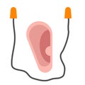 Earplugs safety equipment flat icon