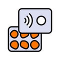 Earplugs with storage box icon isolated on white background. Ear plug sign. Noise symbol. Sleeping quality concept