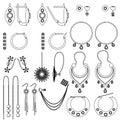 Earring clasps types outline