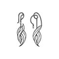 Earring Icon hand draw black colour mother day logo symbol perfect