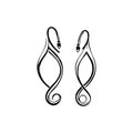 Earring Icon hand draw black colour mother day logo symbol perfect