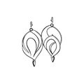 Earring Icon hand draw black colour mother day logo symbol perfect