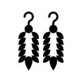 Earring vector illustration, Isolated filled style icon Royalty Free Stock Photo