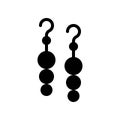 Earring vector illustration, Isolated filled style icon Royalty Free Stock Photo