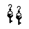 Earring vector illustration, Isolated filled style icon Royalty Free Stock Photo