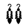 Earring vector illustration, Isolated filled style icon Royalty Free Stock Photo