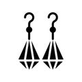 Earring vector illustration, Isolated filled style icon Royalty Free Stock Photo