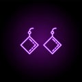 earrings icon. Elements of Beauty, make up, cosmetics in neon style icons. Simple icon for websites, web design, mobile app, info Royalty Free Stock Photo