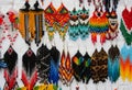 Earrings made of beads of Saraguro, Ecuador Royalty Free Stock Photo