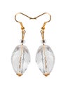 Earrings made of cut glass transparent Royalty Free Stock Photo