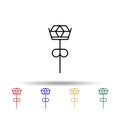 Earrings multi color icon. Simple thin line, outline vector of jewelry icons for ui and ux, website or mobile application Royalty Free Stock Photo