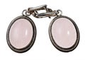 earrings with natural rose quartz gemstones Royalty Free Stock Photo