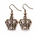 Fashionable Opulence: French Crown Dangle Earrings In Dark Bronze Style