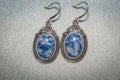 Earrings with sodalite