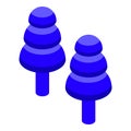 Ears caps icon isometric vector. Summer swim accessory