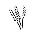 ears of wheat harvest glyph icon vector illustration Royalty Free Stock Photo