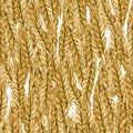 Ears of wheat harvest watercolor seamless pattern Royalty Free Stock Photo