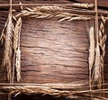 Ears of wheat made as frame. Royalty Free Stock Photo