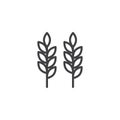 Ears of wheat outline icon Royalty Free Stock Photo