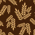 Ears of wheat seamless pattern. Royalty Free Stock Photo