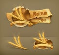 Ears of wheat, vector icons Royalty Free Stock Photo