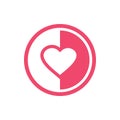 Eart logo design, love symbol vector, donation or charity icon illustration