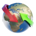 Earth_2arrows Royalty Free Stock Photo