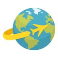 Earth with Airplane Travelling Concept Icon Royalty Free Stock Photo