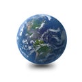 Earth - America white . Earth globe model, maps courtesy of NASA.3d rendering.