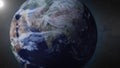 Earth animation zooms in on china