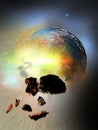 Earth apocalyptic destruction Royalty Free Stock Photo