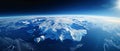 Earth appears majestically frozen in ice glaciers as seen from space