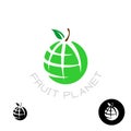 Earth apple globe logo Royalty Free Stock Photo