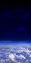 Earth atmosphere, dark blue space and stars Royalty Free Stock Photo