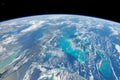 Earth atmosphere from space Elements of this image were furnished by NASA