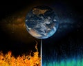 Earth balancing between fossil fuels and renewable energy