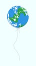 Earth balloon. Vector illustration