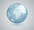 Earth . Blue Planet. Earth. Globe. Banner geography. Realistic globe.Glass globe with world map. Vector illustration. 10 Royalty Free Stock Photo