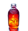 Earth burning in the bottle and red water boil Royalty Free Stock Photo
