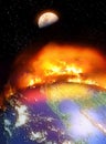 Earth burning due to global warming Royalty Free Stock Photo