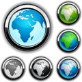 Earth buttons - Africa. Royalty Free Stock Photo