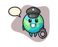 Earth cartoon as a police