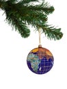 Earth and christmas tree Royalty Free Stock Photo