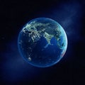 Earth with city lights at night Royalty Free Stock Photo