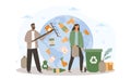 Earth cleaning from garbage concept