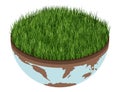 Earth climate change icon - vector isometric ecology illustration of an environmental concept to save the planet Earth Royalty Free Stock Photo