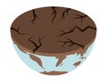 Earth climate change icon - vector isometric ecology illustration of an environmental concept to save the planet Earth Royalty Free Stock Photo
