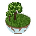 Earth climate change icon - vector isometric ecology illustration of an environmental concept to save the planet Earth Royalty Free Stock Photo