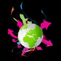 Earth concept with arrows Royalty Free Stock Photo
